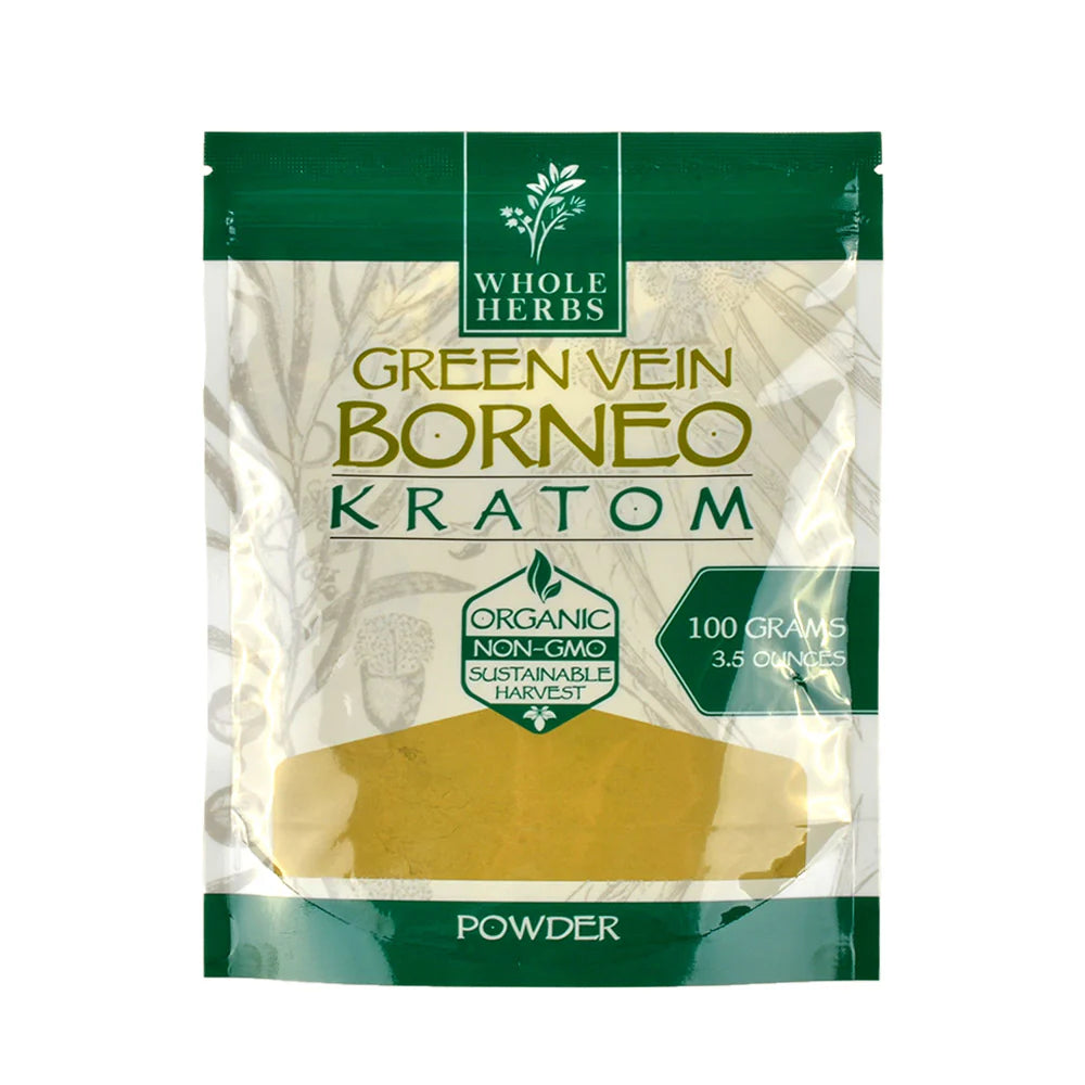Green Vein Borneo 3.5oz Kratom Powder Whole Herbs