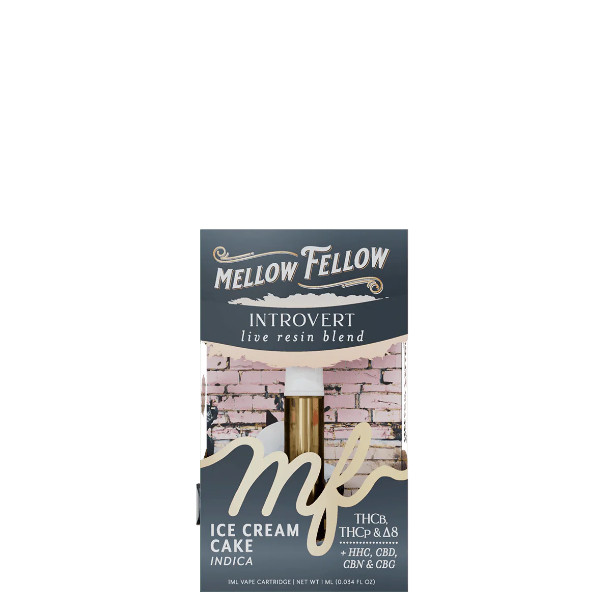 Introvert Blend 1ml Live Resin Vape Cartridge - Ice Cream Cake (Indica)