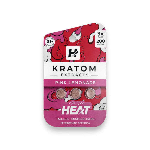 Straight Heat Eighties Kratom Extract Chewable Tablets Pink Lemonade 200mg